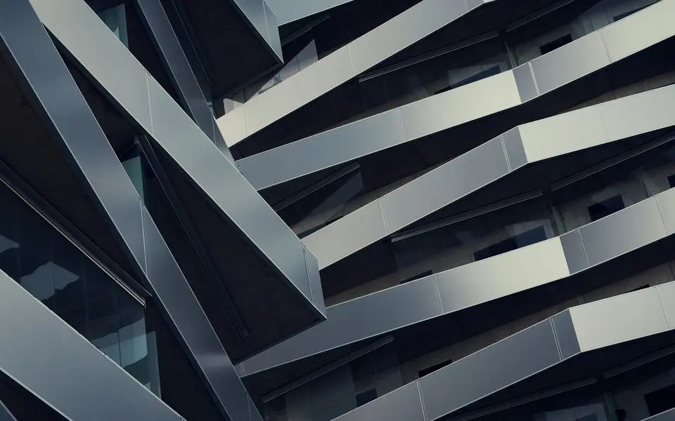 Glass facade of a commercial building